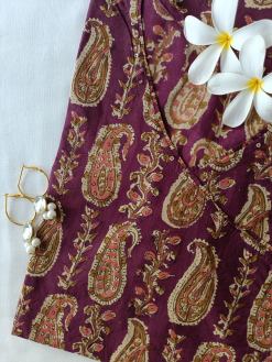 Alternative view of "Maham" hand block printed angrakha cotton Kurta