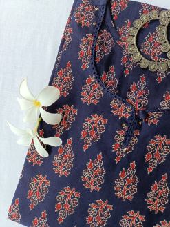 Alternative view of "Neela" ajrakh hand block printed cotton Kurta