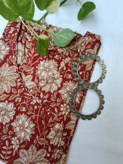 Alternative view of "Teej" Angrakha Floral Cotton Kurta