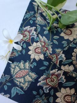 Alternative view of "Haseen" Blue Angrakha Cotton Kurta