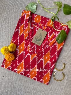 "Ikat" Kantha Cotton Kurta