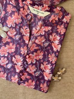 Alternative view of "Darpan" Collared Cotton kurta with kota doria dupatta-2pc