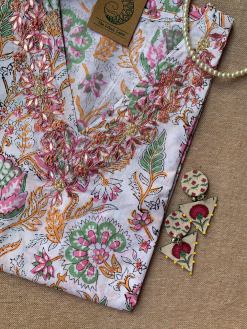 Alternative view of "Aabheri" Hand Work Embellished Cotton kurta