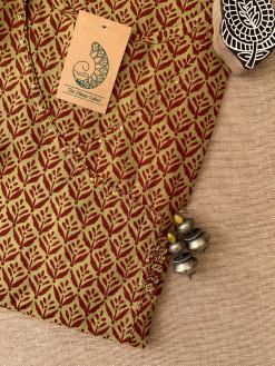 Alternative view of "Mitti" Hand Block Printed Angrakha Cotton kurta