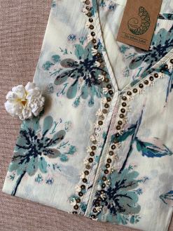 Alternative view of "Ishaani" Hand Work Cotton kurta