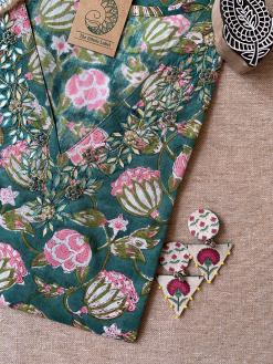 Alternative view of "Janya" Hand Work Cotton kurta