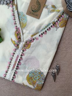 Alternative view of "Siya" Hand Work Cotton kurta