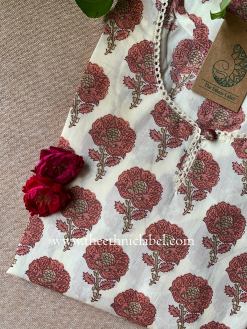 Alternative view of "Roja" Hand Block Printed Laced Cotton kurta