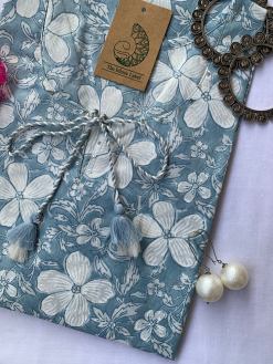 Alternative view of Grey "Lilly" Tassel Cotton Kurta(Big Size)