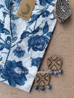 Alternative view of "Vaayu" Kantha Cotton kurta