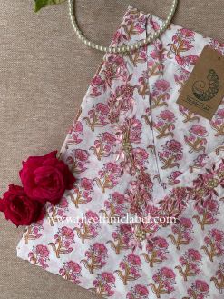 Alternative view of "Tabu" Hand Embroidered Block Printed Cotton kurta