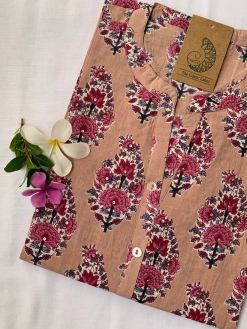 Alternative view of "Butterscotch" Violet Buttoned Cotton Kurta