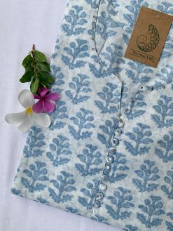 Alternative view of "Cloud" Buttoned Cotton Kurta - XXL