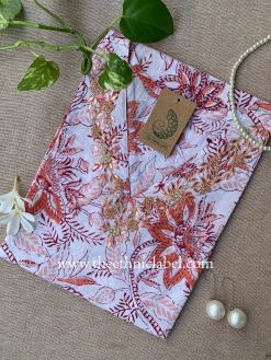 "Ragavi" Hand Embroidered Block Printed Cotton kurta