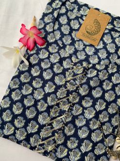 Alternative view of Blue White Hand Block Printed kurta - L
