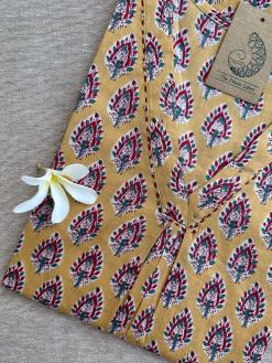Alternative view of Syona Yellow Boota Hand Block Printed Cotton kurta