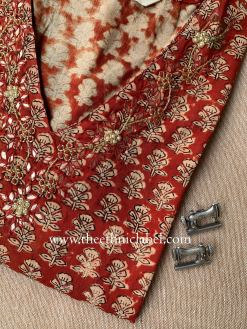 Alternative view of "Naima" Hand Embroidered Bagru Block Printed Cotton kurta